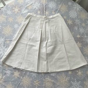 ASOS white midi front pleat skirt with back zip Sz 6
